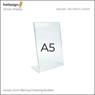 Acrylic Display A5 | A5 Brochure Holder | Acrylic Tent Card Holder Type L