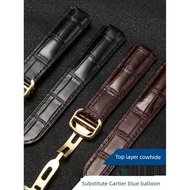 Suitable for Cartier Blue Balloon Watch Strap Leather for Men and Women Cartier Crocodile Pattern Wa