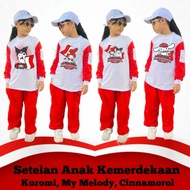 MERAH 1 2 3 4 5 6 7 to 15 Years Oneset 80 2025 Setiab Morif Independent Trendy T-shirt and PantsDAY 