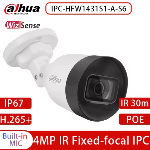 Dahua IPC-HFW1431S1-A-S6 CCTV 4MP IP Camera 2.8/3.6mm Security Protection