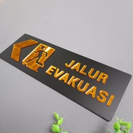 Premium Acrylic Evacuation Route Sign • Emergency Direction Indicator Board