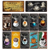 CIFbuy Customizable 2D Coffee Tin Plate Sign 30x15cm Vintage Style Metal Poster for Kitchen Cafe Hom