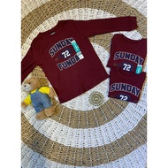 MERAH RED SHIRT WITH SUNDAY FUNDAY MOTIF, ORIGINAL WAFFLE MATERIAL - GARANIMALS BRAND - GARANIMALS C