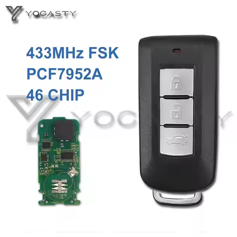 YOCASTY G8D-644M-KEY 3 Buttons Remote Key Smart Card PCF7952A Chip 433MHz FSK For Mitsubishi ASX Lan