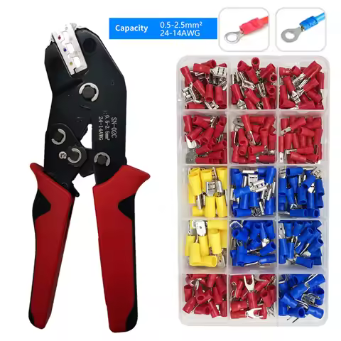 SN-02C Strumento Di Crimpatura Manuale 0.5-2.5 Mm2 Pinza per Crimpare a Cricchetto Regolabile 280 Pe
