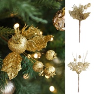 Alilin Set of 10 Gold Berries Twigs Picks for Festival Tree and Home Holiday Decoration