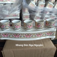 Bộ chung hoa sen 3 ly5 ly thờ cúng cao cấp/Ly đựng nước thờ cúng không nắp