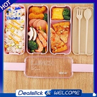 Portable Bento Box, 3-Layers Lunch Box, 900ML Wheat Straw Dinnerware Food Storage Container Beige Ea