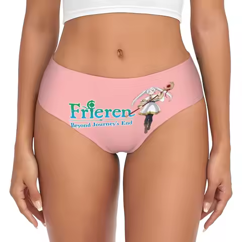 Women's Frieren plush Logo Panties Underwear Female Breathable Japane Anime Manga Briefs Underpants