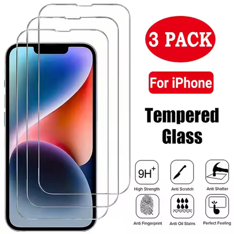 3PCS Tempered Glass Screen Protector for IPhone 17 Air 16 15 14 13 11 Pro Max Plus 12 Mini 17Air 17P