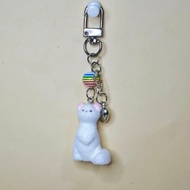 [Cute Ferret] White Ferret Phone Chain Girl Heart Bag Keychain Gift Pendant