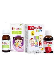 Sắt Ferrolip baby 30ml và Kẽm Biolizin 50ml nhập khẩu chính hãng cho bé