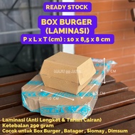 Burger Box | Laminated Kraft Burger Box size 10 x 8.5 x 8 cm Thickness 290 gsm | Burger Box | Burger