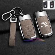 Car Key Cover Case For Toyota Sienta Vellfire Alphard Estima Zinc Alloy Leather Key Cover Car Auto A