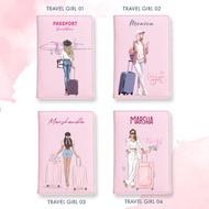 [CUSTOM NAME AVAILABLE] Passport Travel Girl Custom Passport Holder/ with Name and Logo Image Passpo