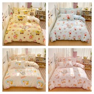 【In Stock 4In1】100% Pure Cotton Cartoon Style Cadar Set SpongeBob SquarePants Print Fitted Sheet Com