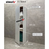 ALMARIIS® (PC51) 1 DOOR WADROBE WITH HANGING BAR & ADJUSTABLE SHELF / 1 PINTU ALMARI BAJU DENGAN RAK