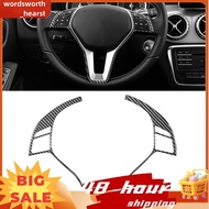 For   CLA C117 GLA X156 A Class W176 Steering Wheel Cover Trim Carbon Fiber