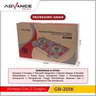 ADVANCE KOMPOR GAS 2 TUNGKU PANEL KACA ANTI PECAH GB-201K