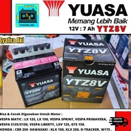 MOTORCYCLE BATTERY XMAX, R25, MT25 YUASA YTZ8V / GTZ8V DRY BATTERY 7.4 AH Original