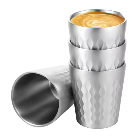 300ml Stainless Steel Pint Glasses Insulated Metal Tumblers Stackable Home Drinking Glasses Travel C