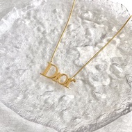 【 日本直送 名牌中古包 】Christian Dior 迪奧 項鍊 金色 標誌 vintage 古董 hua3hy