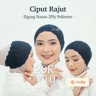 10 Pcs Pineapple Zig Zag Knitted Bandana Ciput Package - Comfortable, Elastic & Anti-Dizziness for H