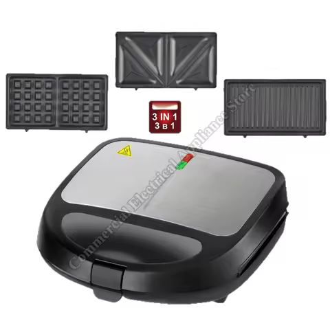 Electric Sandwich Maker Non-Stick Plates with Indicator Lights Cool Touch Handle Easy Clean And Stor