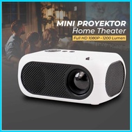 COD Salange Proyektor Mini LCD Full HD 1080P 1200 Lumens Home Theater - M24 / Proyektor untuk hp and