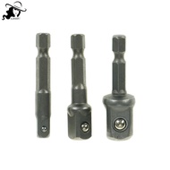 LISHU 1Socket Adapter Drill BIts Set Hex Shank 1/4" 3/8" 1/2" 3Pcs Impact Driver Tool th