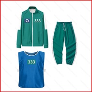 NS1 3PCS/set Squid Game 3 388O 246O 333O 120O 149X cosplay cloth zipper coat vest Sports trousers SN