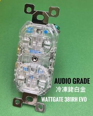 美國 Wattgate 381RH  EVO Audio Grade Socket 孖位銠白金冷凍美式座（有原裝盒）