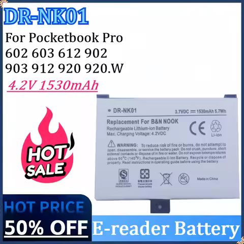 New DR-NK01 4.2V 1530mAh E-reader Battery For Pocketbook Pro 602 603 612 902 903 912 920 920.W High 
