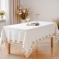 Cross Pattern Catholic Church Altar Tablecloth Holy Week Christian Tablecloth