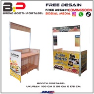 Booth Portable Kayu Jumbo / Gerobak Lipat / Meja Jualan Portable /