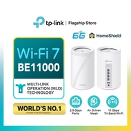 TP-Link BE11000 WiFi 7 Tri-Band Whole Home AI-Driven Mesh Wifi Router With Homeshield Deco BE65 (1 /