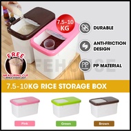 7.5kg-10kg Rice Storage Box Rice Dispenser Grain Flour Herbs Food Container Kitchen Organizer Tong B