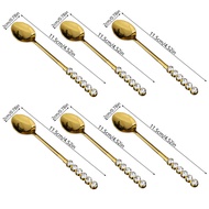 6-piece spoon set coffee spoon dessert fruit spoon festive table spoon.
