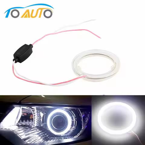 1pcs Auto angel eyes halo rings 6000k cob led headlight 60/70/80/90/100/110/120 mm Car Motorcycle Fo