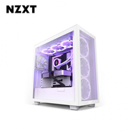 NZXT H7 Flow RGB 白 玻璃透側機殼 (ATX/Type-C/內建風扇前3後1/網孔面板/顯卡400mm/塔散185mm)