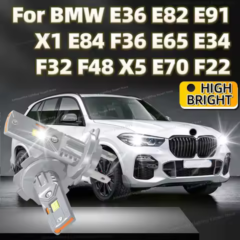 2Pcs LED Headlights Canbus Car Lamp Fanless 30000LM Super Bright Light Bulbs For BMW E36 E82 E91 X1 