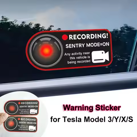 Car Body Warning Stickers For Tesla Model 3 Y X S Sentry Mode Recorder Static Sticker Autopilot Warn