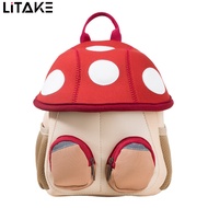 Toddler Cartoon Mushroom Backpack Cute Mini Travel Bag Wide Straps Schoolbag With Non-slip Chest Buc
