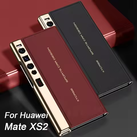 Original Case Luxury Plating Painted Leather For Huawei Mate XS 2 Magnetic Fold Bracket Hard Cover F