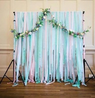 Colourful Party Streamer Crepe Paper Tissue Streamers Backdrop Banner Garland