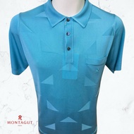 Montagut Men's Short-Sleeve Polo T-Shirt in Fil Lumiere With Pattern 100% Polyamide Made in Portugal