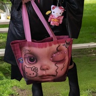 [TENN] 1Pcs Cute KT Cat Shopping Handbag HelloKitty Y2K Baddie Aesthetic Double-sided Large Capacity