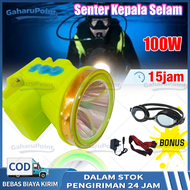 Senter Kepala Selam Diving Super Terang 100 Watt Cahaya Putih/Senter kepala Selam/Senter Kepala Sela