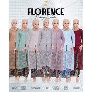 (M-2XL) FLORENCE KEBAYA LACE LABUH BAJU RAYA SKIRT BATIK PLEATED INSTANT BY GEROBOK GAGA BROWN MAROO