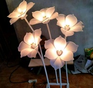 Kap lampu dekorasi Jogja/lampu hias/standing/gantung/pelaminan/cafe model Kamboja putih (kap lampunya saja)